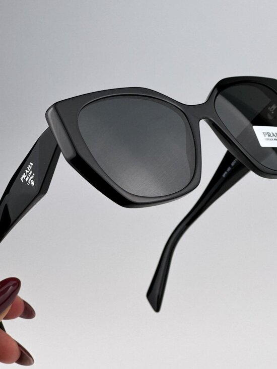 Prada PR19ZS 1AB5S0 Sunglasses Black Dark Grey Women Cat Eye PR 19ZS main image 4